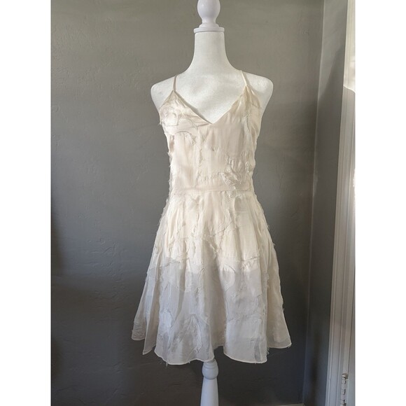 Dresses & Skirts - Misha 100% Silk Ivory Textured Dress Sz 8 Bridal Rehearsal Court Initiation Grad